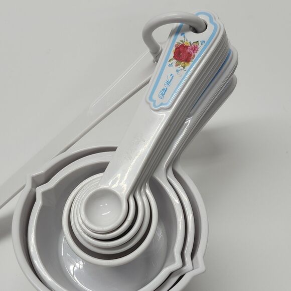 Pioneer Woman  Measuring Cups Spoons Set Kitchen Gadgets White Floral 1/4tsp -1c - Picture 4 of 10